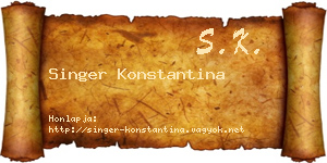 Singer Konstantina névjegykártya